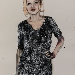 Fiona McMonagle, Suicide Blonde, 2020, watercolour, ink and gouache on paper, 157 x 115 cm