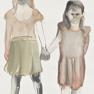 Fiona McMonalge, Sisterly Love, 2013, watercolour, ink, and gouache on paper, 126 x 81 cm