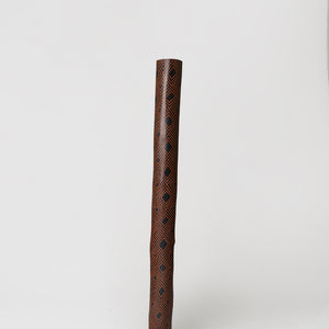 Garawan Wanambi, Marraŋu (4953-M), 2015, natural pigment with synthetic polymer fixative on hollow pole, 205 x 20 cm