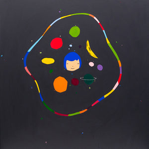 David Booth [Ghostpatrol], Kármán line, 2017, synthetic polymer on canvas, 91 x 91 cm