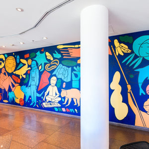David Booth’s mural for ‘Divided Worlds’ at Art Gallery of South Australia, 2018