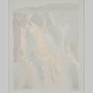 Amy Joy Watson, Waterfall 2, 2022, watercolour and metallic thread on paper, 85 x 66 cm