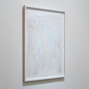 Amy Joy Watson, Waterfall 2 (installation view), 2022, watercolour and metallic thread on paper, 85 x 66 cm