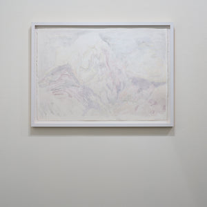 Amy Joy Watson, Waves 1 (installation view), 2022, watercolour and metallic thread on paper, 85 x 66 cm