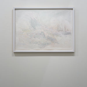 Amy Joy Watson, Waves 2 (installation view), 2022, watercolour and metallic thread on paper, 85 x 66 cm
