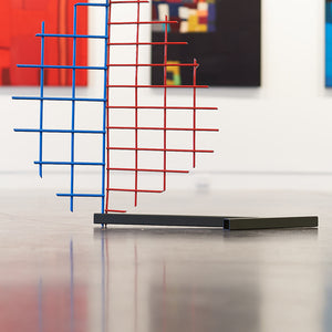 James Dodd & Henry Jock Walker, World Mesh Composition, 2021, powder coated steel, zip tie, 17 x 60 x 90 cm