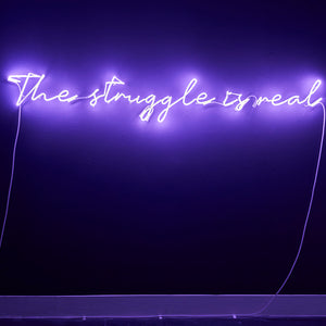 Min Wong, The struggle is real, 2021, neon, 20 x 200 cm, ed. of 5 + AP