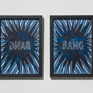 Lucas Grogan, Bang Bang, 2020, ink, acrylic and enamel on board, 36.5 x 26.5 cm each (diptych)