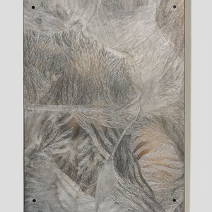 Binygurr Wirrpanda, Untitled (2126-22), 2022, etching on found metal sign, 149.5 x 75 cm