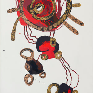 Zaachariaha Fielding, Untitled (181-22AS), 2022, acrylic and mixed media on linen, 198 x 122 cm
