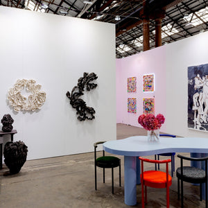 Sam Gold, Paul Yore, Clara Adolphs, and design studio DANIEL EMMA for Hugo Michell Gallery at Sydney Contemporary Art Fair, Carriageworks, 2022. Photo by Document Photography