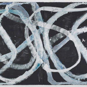 Ildiko Kovacs, Sky (diptych), 2013, monotype, two panels of 113 x 76.5 cm each