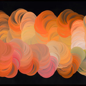 James Dodd, Mill Painting (Orange and Cream), 2018, acrylic on canvas, 100 x 140 cm