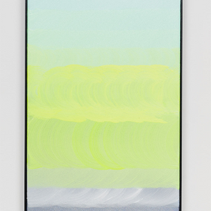  James Dodd, Scrubbing Meditation, 2021, acrylic on canvas, powder coated steel frame, 57.5 x 37 cm