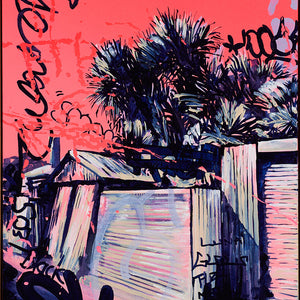 James Dodd, Unley Scrawl Study – Alleyway (detail), 2021, acrylic on canvas, 104 x 64 cm