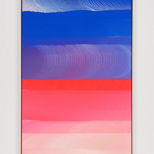 James Dodd, Psychadelic French Meditation, 2021, acrylic on canvas powder coated steel frame, 57.5x37cm