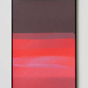 James Dodd, Red Herring Meditation, 2021, acrylic on canvas, powder coated steel frame, 57.5 x 37 cm
