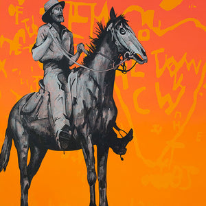 James Dodd, Undead Drover on Horseback, 2010, acrylic on canvas, 110 x 120 cm