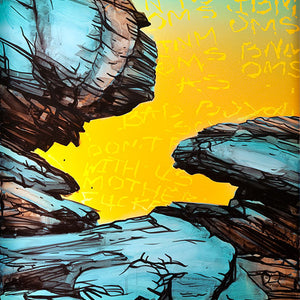 James Dodd, Blue Rock Study, 2012, acrylic on board, 61 x 46 cm 