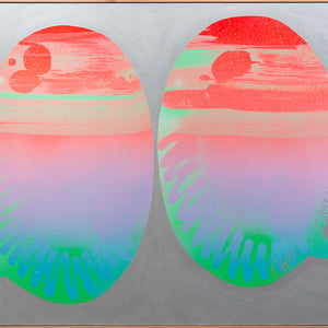 James Dodd, Moon eyes, 2014, acrylic and enamel on canvas, 137 x 168 cm