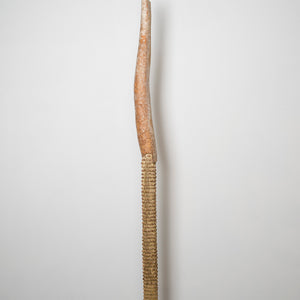 Julia Robinson, A long stretched hour, 2017, gourd, silk, thread, gourd seeds, plated steel, 190 x 15 x 35 cm