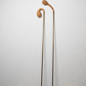 Julia Robinson, Crook and crutch, 2017, gourds, plated steel, dimensions variables