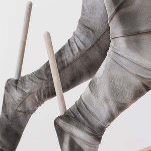  Julia Robinson, Folk Death (detail), 2014 – 15, flywire, fibreglass, fabric (white velvet, linen, muslin), ink, thread, timber, gesso, cotton cord, 170 x 280 x 110 cm irreg