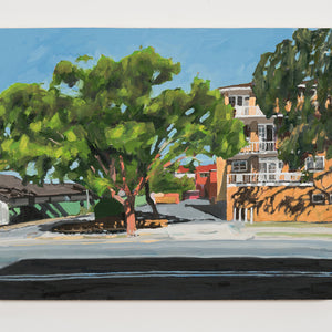 Rob Howe, Kembla St Brush Box, 2020, oil on board, 46 x 61 cm
