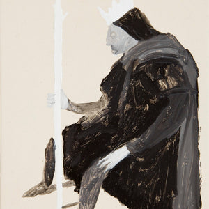 Richard Lewer, King of Wands from Tarot Card series, 2012, oil on epoxy-coated steel, 30.5 x 22.5 cm