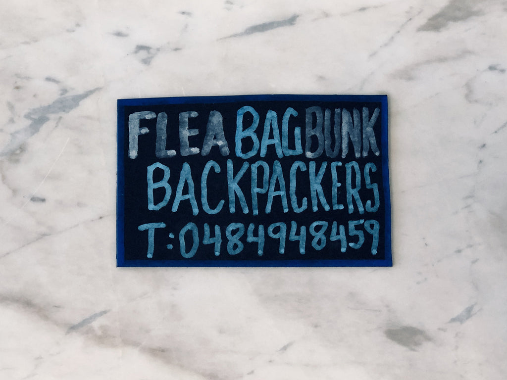 Lucas Grogan 'Flea Bag Backpackers' business card