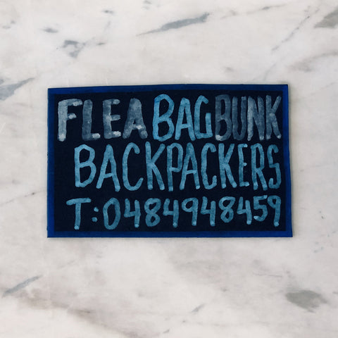 Lucas Grogan 'Flea Bag Backpackers' business card