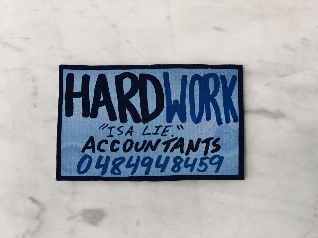 Lucas Grogan 'Hard Work is a Lie' business card