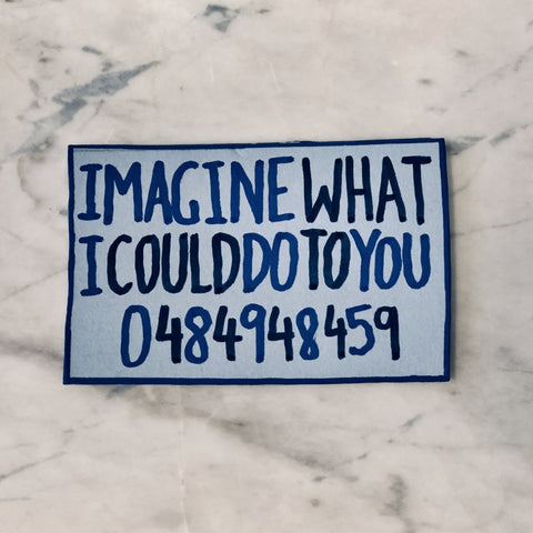 Lucas Grogan 'Imagine What I Could Do to You' business card