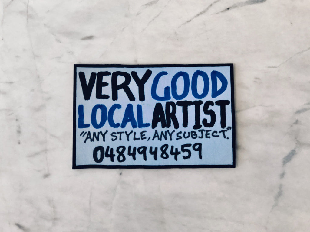 Lucas Grogan 'Very Good Local Artist' business card