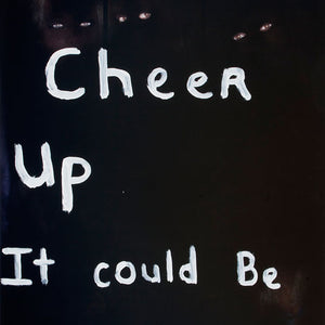 Lewer and Garifalakis, Cheer up it could be a lot worse, 2011, enamel on offset print, 100 x 75 cm