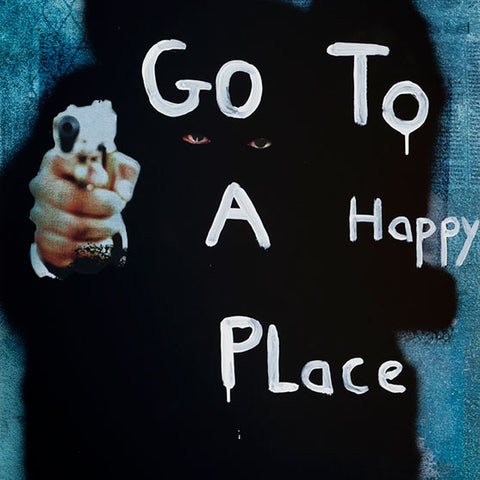 Lewer and Garifalakis, Go to a happy place, 2011, enamel on offset print, 100 x 75 cm