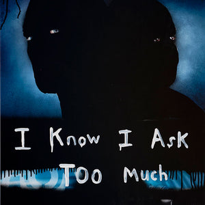 Lewer and Garifalakis, I know I ask Too Much, 2011, enamel on offset print, 100 x 75 cm
