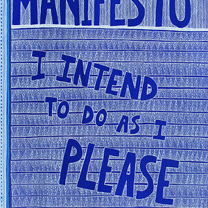 Lucas Grogan, Manifesto, 2014, ink and acrylic on archival mount board, 44 x 38 cm