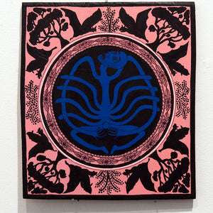 Lucas Grogan, Minefield Studies #4, 2013, ink and acrylic on wood, 30 x 30 cm irreg