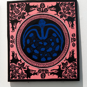 Lucas Grogan, Minefield Studies #5, 2013, ink and acrylic on wood, 30 x 30 cm irreg