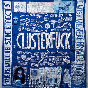 Lucas Grogan, The Clusterfuck Quilt, 2014, mixed media, 250 x 240 cm