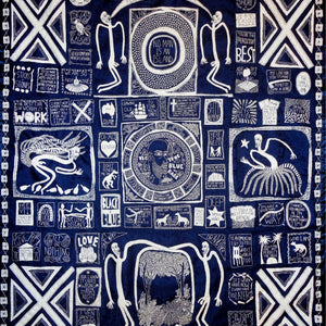 Lucas Grogan, True Blue Babe, 2010, needlepoint, upholstery and satin, 165 x 174 cm