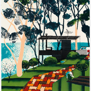 William Mackinnon, Home and Away Season 2, 2022, colour lithograph and glitter, 76 x 56 cm, edition of 10