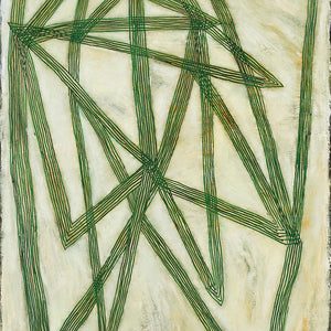 Ildiko Kovacs, Mantids, 2019, oil, graphite and wax pencil on ply, 122 x 84 cm