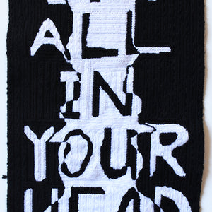 Paul Yore, It’s All In Your Head, 2016, wool needlepoint, 48 x 29 cm irreg