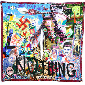 Paul Yore, Nothing, 2016, mixed media textile, beads, sequins, buttons, acrylic and marker, 201 x 202 cm irreg