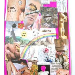 Paul Yore, This Is Not, 2020, Collage on card with pen, marker and stickers, 41 x 29 cm