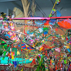  Paul Yore, The Big Rainbow Funhouse Of Cosmic Brutality (installation view), 2008, mixed media installation, cardboard, aluminium foil, branches, found objects, lights, water fountain, mechanised parts, sound, dimensions variable