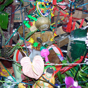  Paul Yore, The Big Rainbow Funhouse Of Cosmic Brutality (installation view), 2008, mixed media installation, cardboard, aluminium foil, branches, found objects, lights, water fountain, mechanised parts, sound, dimensions variable