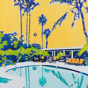 Paul Davies, Untitled in yellow, 2021-22, acrylic on polycotton canvas, 122 x 91 cm